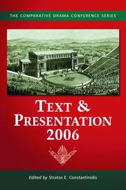 Cover of: Text & Presentation, 2006 (Text & Presentation) (Text & Presentation)