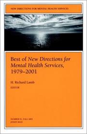 Cover of: New Directions for Mental Health Services, Best of New Directions for Mental Health Services, 1979-2001, No. 91 Fall 2001