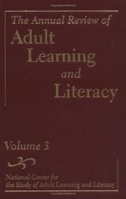 Cover of: The Annual Review of Adult Learning and Literacy (J-B Annual Review of Adult Learning & Literacy)