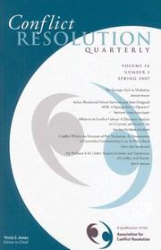 Cover of: Conflict Resolution Quarterly, No. 3 (J-B MQ Single Issue Mediation Quarterly)