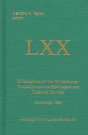 Cover of: IX Congress of the International Organization for Septuagint and Cognate Studies: Cambridge, 1995