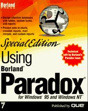 Cover of: Using Borland Paradox 7 for Windows 95 and Windows NT |