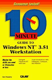 Cover of: 10 minute guide to Windows NT 3.51 workstation