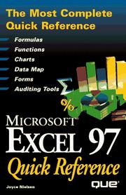 Cover of: Microsoft Excel 97 quick reference by Joyce J. Nielsen