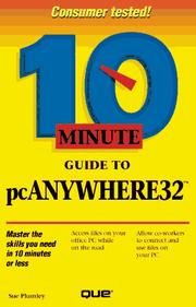 Cover of: 10 minute guide to pcAnywhere