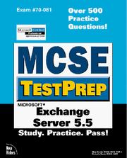 Cover of: McSe Testprep Exchange Server 5.5 (Mcse Testprep Series) by Glen Martin