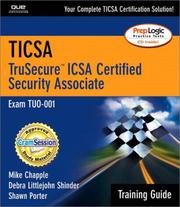Cover of: TICSA TruSecure ICSA certified security associate: exam TUO-001 : training guide