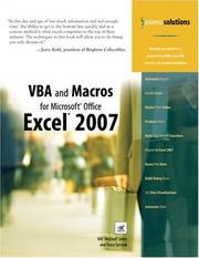 Cover of: VBA and Macros for Microsoft Office Excel 2007 (Business Solutions)