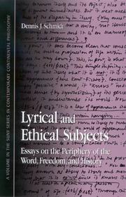 Cover of: Lyrical And Ethical Subjects: Essays on the Periphery of the Word, Freedom, And History (Suny Series in Contemporary Continental Philosophy)