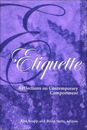 Cover of: Etiquette: Reflections on Contemporary Comportment (Suny Series, Hot Topics: Contemporary Philosophy and Culture)