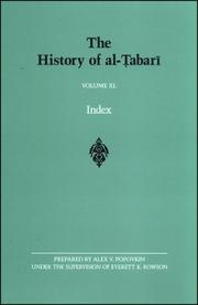 The History of al-Tabari, vol. XL. Index by Abu Ja'far Muhammad ibn Jarir al-Tabari, Alex V. Popovkin, Everett K. Rowson