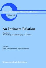 Cover of: An Intimate relation: studies in the history and philosophy of science : presented to Robert E. Butts on his 60th birthday