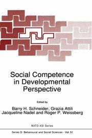 Cover of: Social competence in developmental perspective