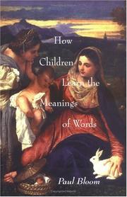 Cover of: How children learn the meanings of words