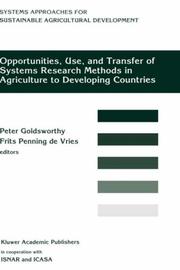 Opportunities, use, and transfer of systems research methods in agriculture to developing countries : proceedings of an international workshop on systems research methods in agriculture in developing 