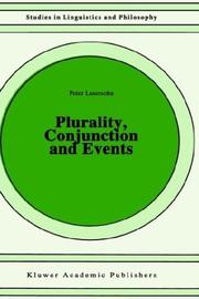 Cover of: Plurality, conjunction, and events