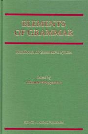 Elements of grammar by Liliane M. V. Haegeman