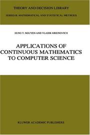 Cover of: Applications of continuous mathematics to computer science