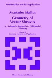 Cover of: Geometry of vector sheaves: an axiomatic approach to differential geometry