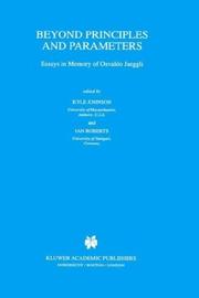 Cover of: Beyond principles and parameters: essays in memory of Osvaldo Jaeggli