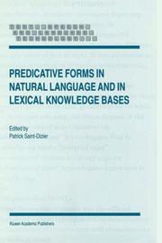 Predicative forms in natural language and in lexical knowledge bases