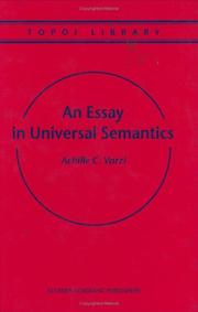 Cover of: An essay in universal semantics