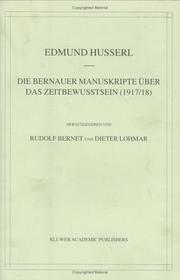 Die Bernauer Manuskripte über das Zeitbewusstsein (1917/18)