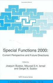 Special functions 2000 : current perspective and future directions