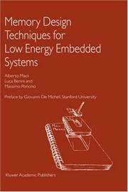 Cover of: Memory design techniques for low energy embedded systems
