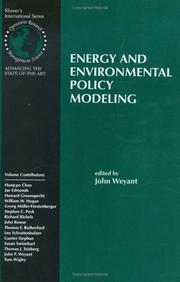 Energy and environmental policy modeling