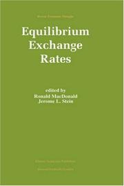 Cover of: Equilibrium Exchange Rates (Recent Economic Thought)