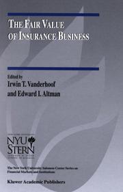 Cover of: The Fair Value of Insurance Business (The New York University Salomon Center Series on Financial Markets and Institutions)
