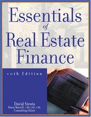 Essentials of real estate finance by David Sirota