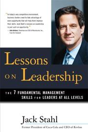 Cover of: Lessons on Leadership by Jack Stahl