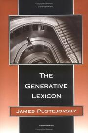 Cover of: The generative lexicon by J. Pustejovsky