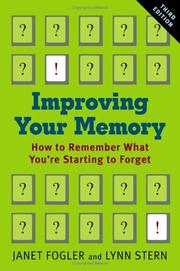 Cover of: Improving Your Memory: How to Remember What You're Starting to Forget
