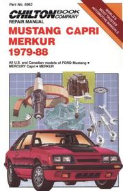 Cover of: Chilton Book Company repair manual.: all U.S. and Canadian models of Ford Mustang, Mercury Capri, Merkur