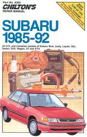 Cover of: Chilton's repair manual.: all U.S. and Canadian models of Subaru 2 and 4 wheel drive.