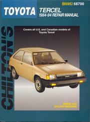 Chilton Repair Manual: Toyota Tercel, 1984-94 Part Number 8595 Chilton