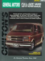 Cover of: Chilton's General Motors full-size vans: 1987-97 repair manual