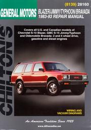 Cover of: Chilton's GM Blazer/Jimmy/Typhoon/Bravada 1983-93 repair manual by editor, Thomas A. Mellon.