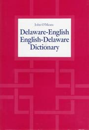 Cover of: Delaware-English/English-Delaware dictionary by O'Meara, John
