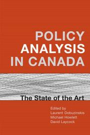 Policy analysis in Canada : the state of the art