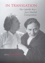 Cover of: In Translation: The Gabrielle Roy-Joyce Marshall Correspondence