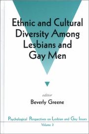Cover of: Ethnic and cultural diversity among lesbians and gay men