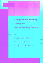 Cover of: Computational learning theory and natural learning systems