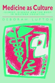 Medicine as culture by Deborah Lupton