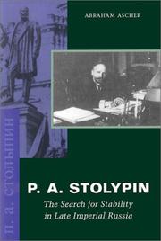 P.A. Stolypin : the search for stability in late Imperial Russia