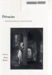 Cover of: Privacies | Beate Rossler