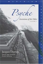 Cover of: Psyche: Inventions of the Other, Volume I (Meridian: Crossing Aesthetics) | Jacques Derrida